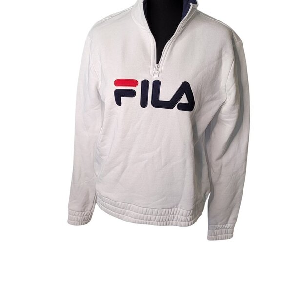 FILA Ladies Quarter Zip White Fleece Pullover NWT Size Small Retail $78 - Picture 1 of 12